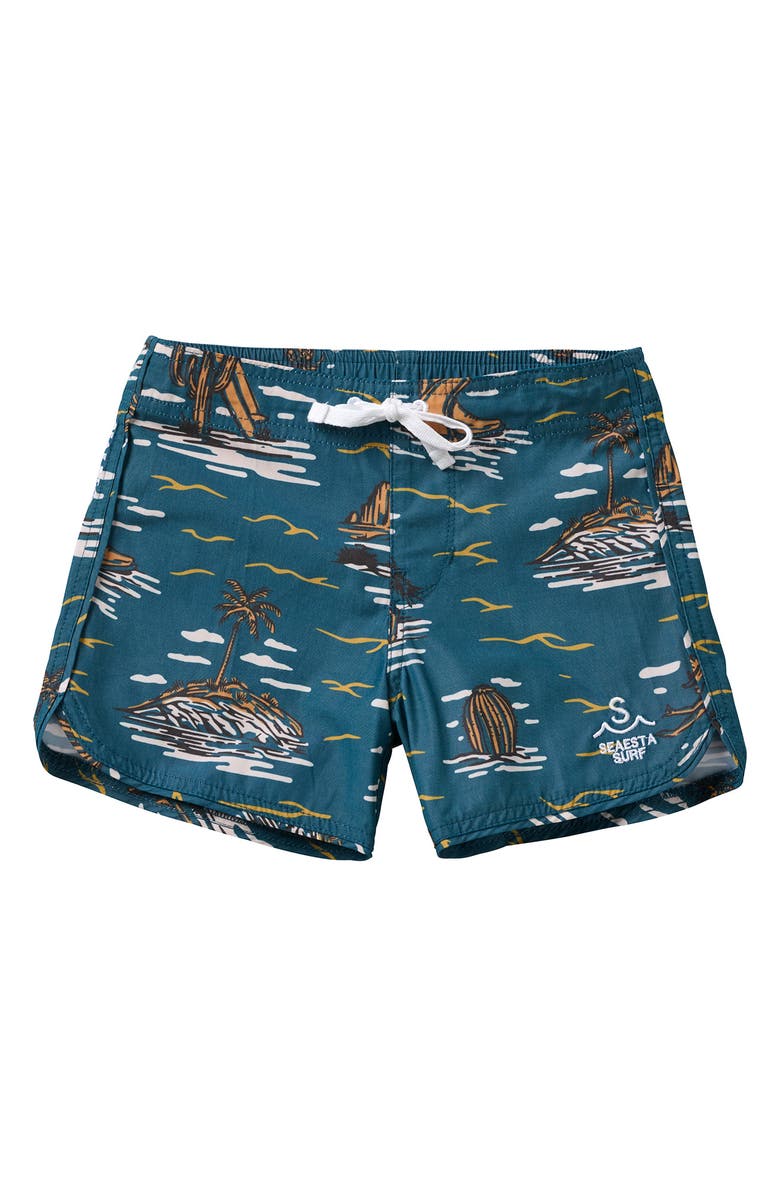 SEAESTA SURF Kids' Surfing Cowboy Board Shorts, Main, color, Bonanza Blue