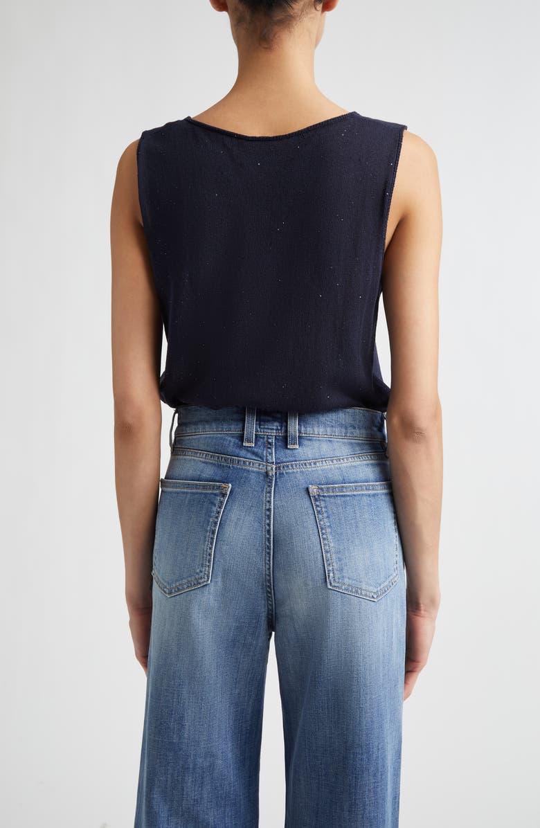 Eleventy Sequin Embellished Silk & Cotton Sweater Vest, Alternate, color, 11N New Blue