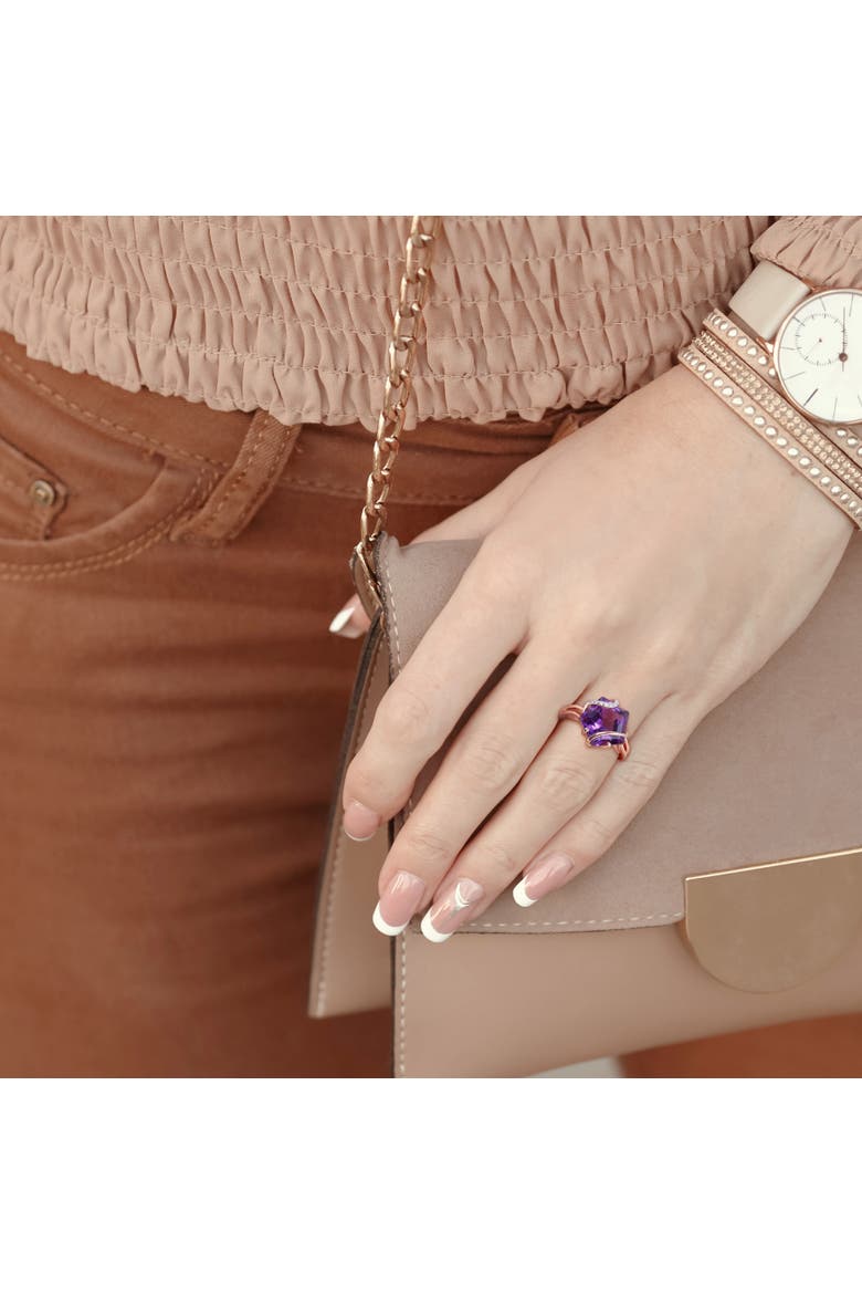 Amethyst & Diamond Accent Swirl Ring, Alternate, color, Amethyst
