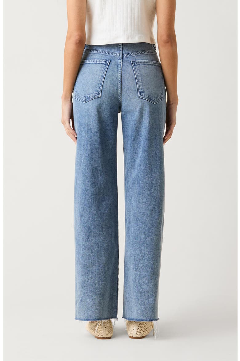 High Waist Wide Leg Column Jeans, Alternate, color, BLUE CRUSH