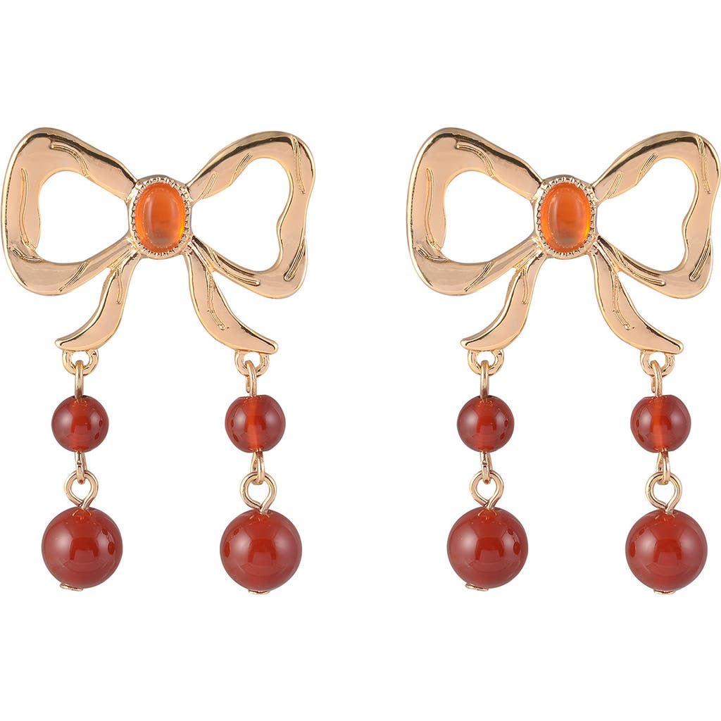 Rachel Roy Bow Drop Earrings In Gold