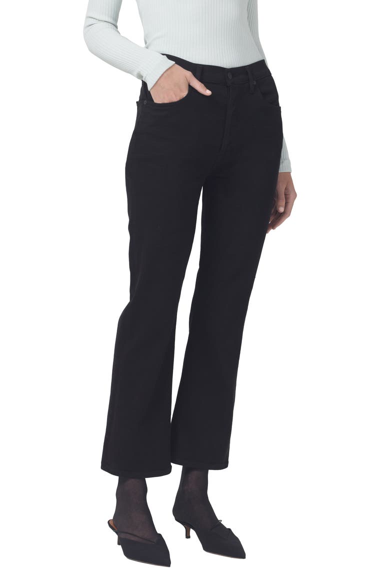 Isola High Waist Crop Bootcut Jeans, Alternate, color, PLUSH BLACK