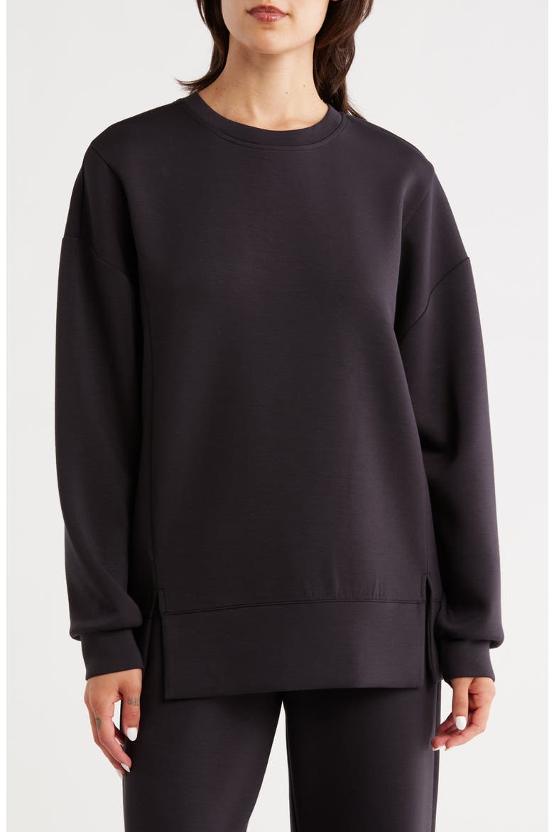 Whisper Knit Oversized Crew Pullover, Main, color, BLACK