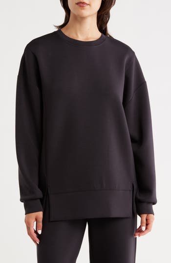 Z By Zella Whisper Oversize Scuba Sweatshirt In Black