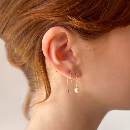 Astor & Orion Paloma Pearl Threaders In Silver