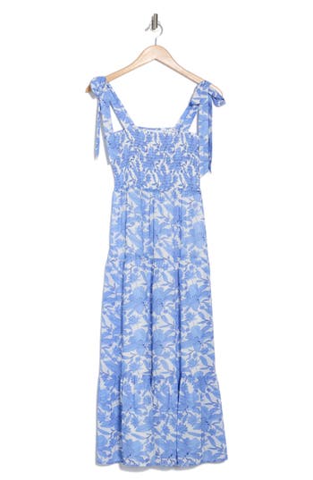 SAM EDELMAN SAM EDELMAN SHOULDER TIE FLORAL MAXI DRESS