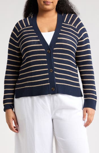 CASLON CASLON® POINTELLE V-NECK CARDIGAN