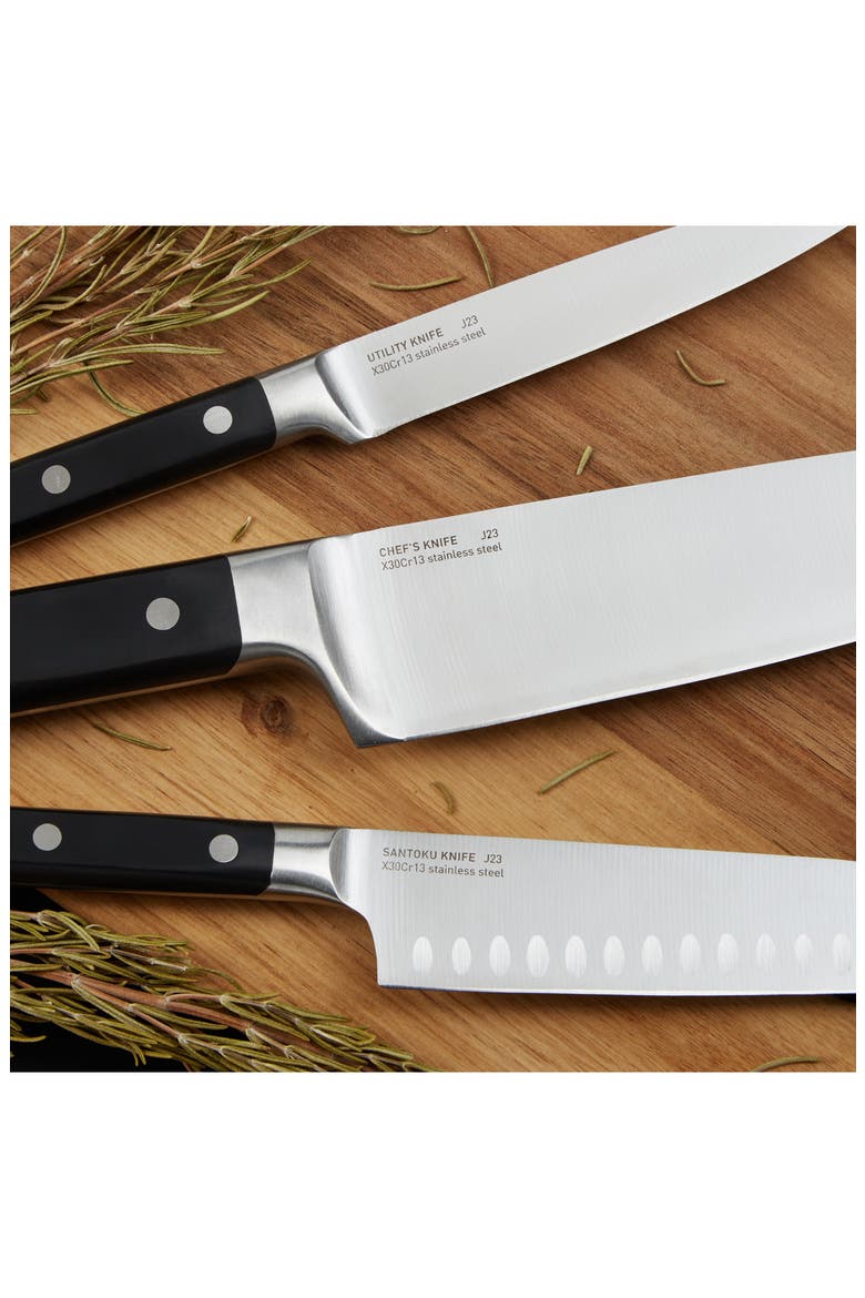 Dina Genie 3-Piece Knife Set, Alternate, color, BLACK/ SILVER