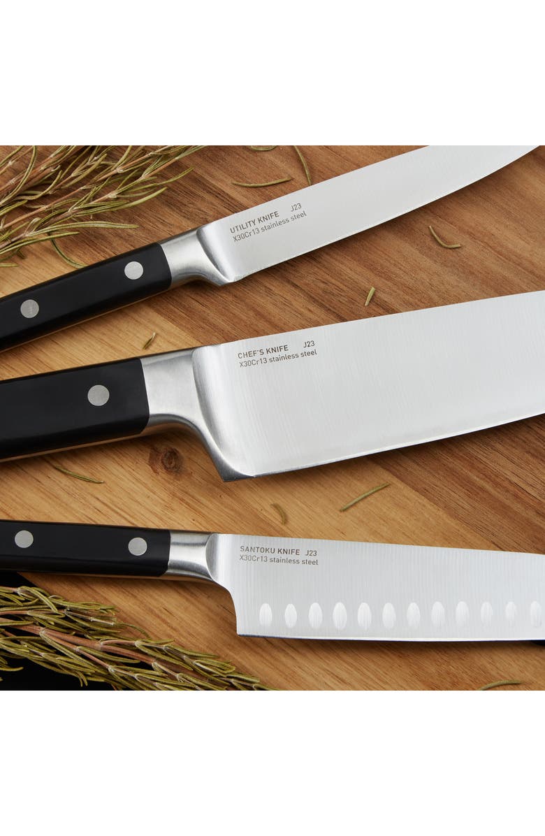 BergHOFF Dina Genie 3-Piece Knife Set, Alternate, color, Black/ Silver