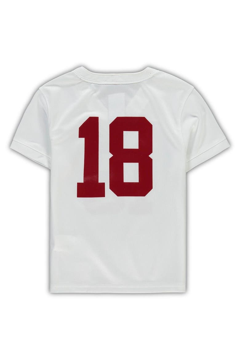 Preschool Nike #18 White Alabama Crimson Tide Untouchable Football Team Jersey, Alternate, color, White
