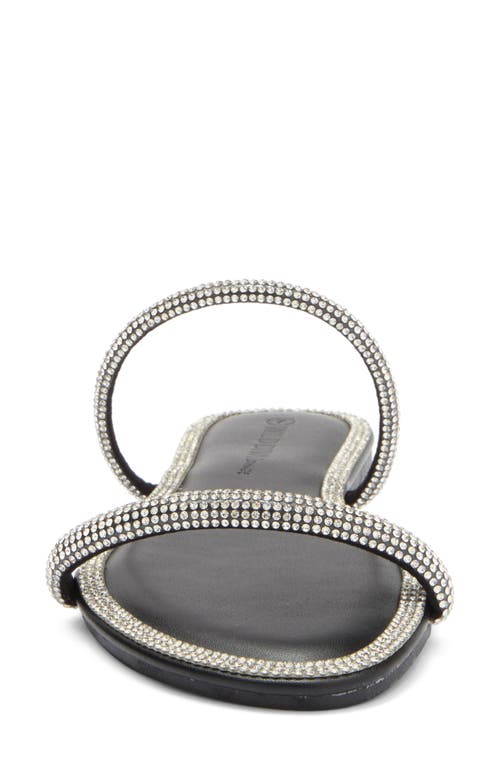 Wild Diva Lounge Roo Rhinestone Slide Sandal In Black