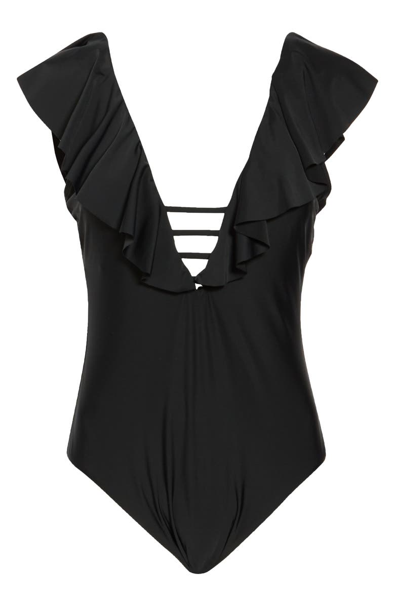 Athena Maillot Ruffle One-Piece Swimsuit, Main, color,