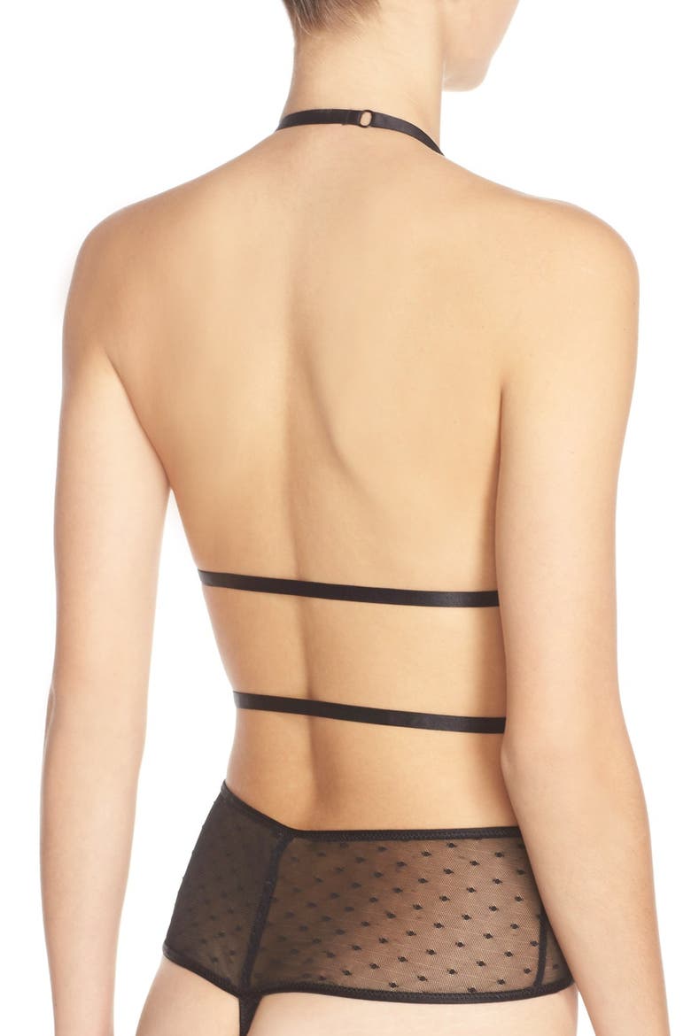 Lace Thong Teddy, Alternate, color, BLACK