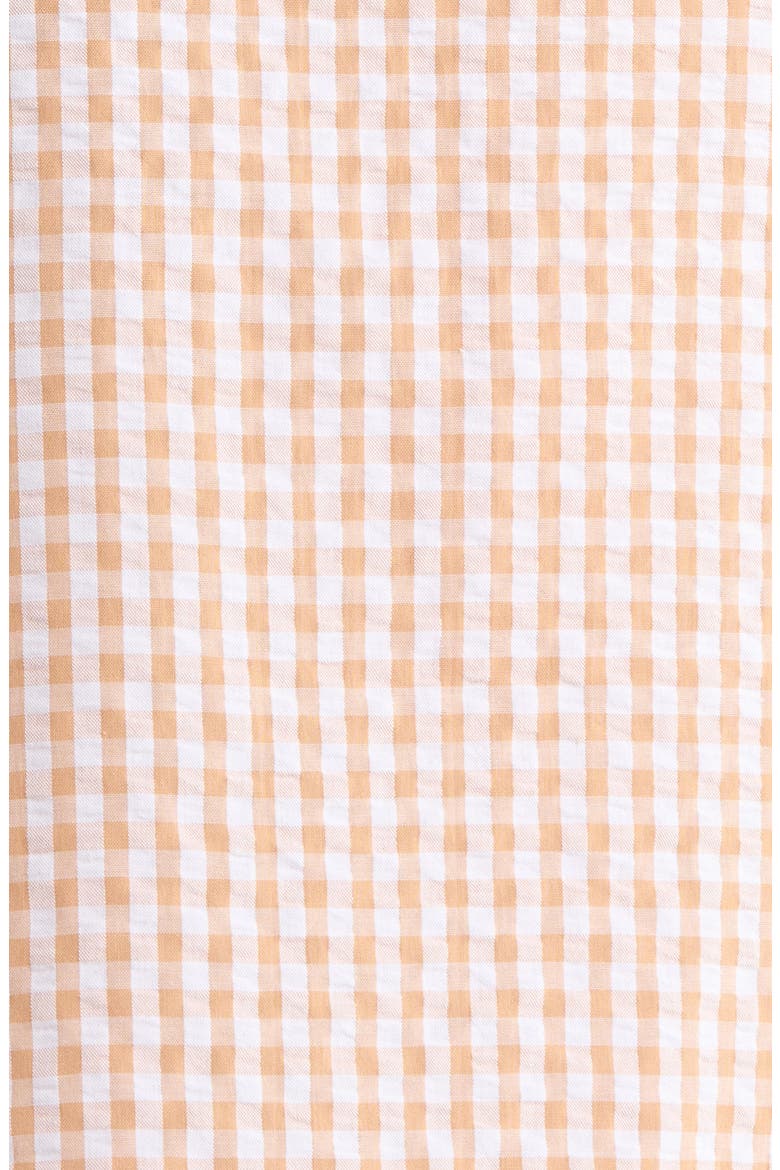 Gingham Seersucker Nightgown, Alternate, color, TAN COMBO