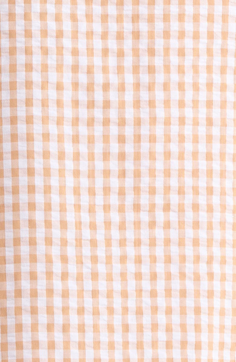 French Connection Gingham Seersucker Nightgown, Alternate, color, Tan Combo