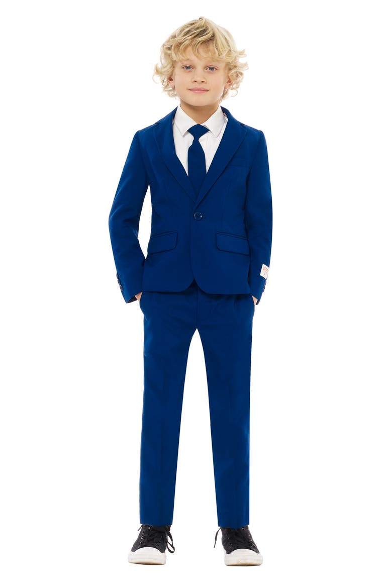 Navy Royale Two-Piece Suit & Tie, Main, color, BLUE