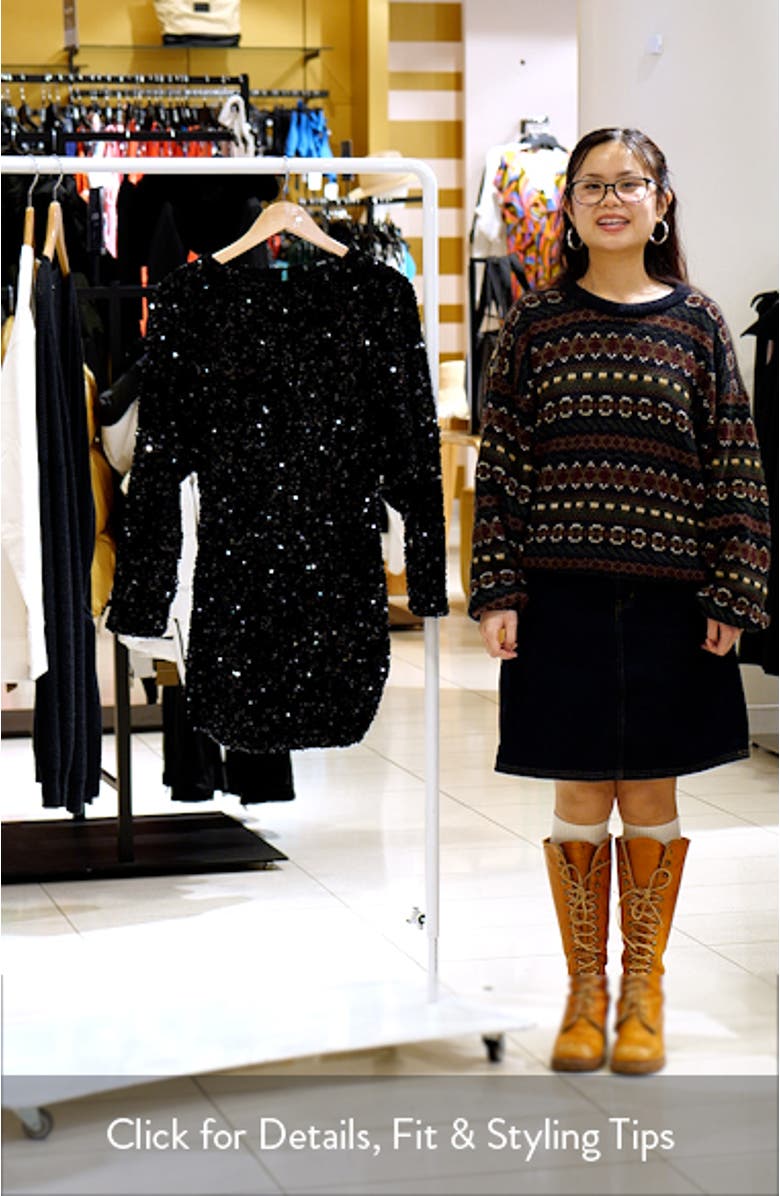 Sequin Long Sleeve Minidress