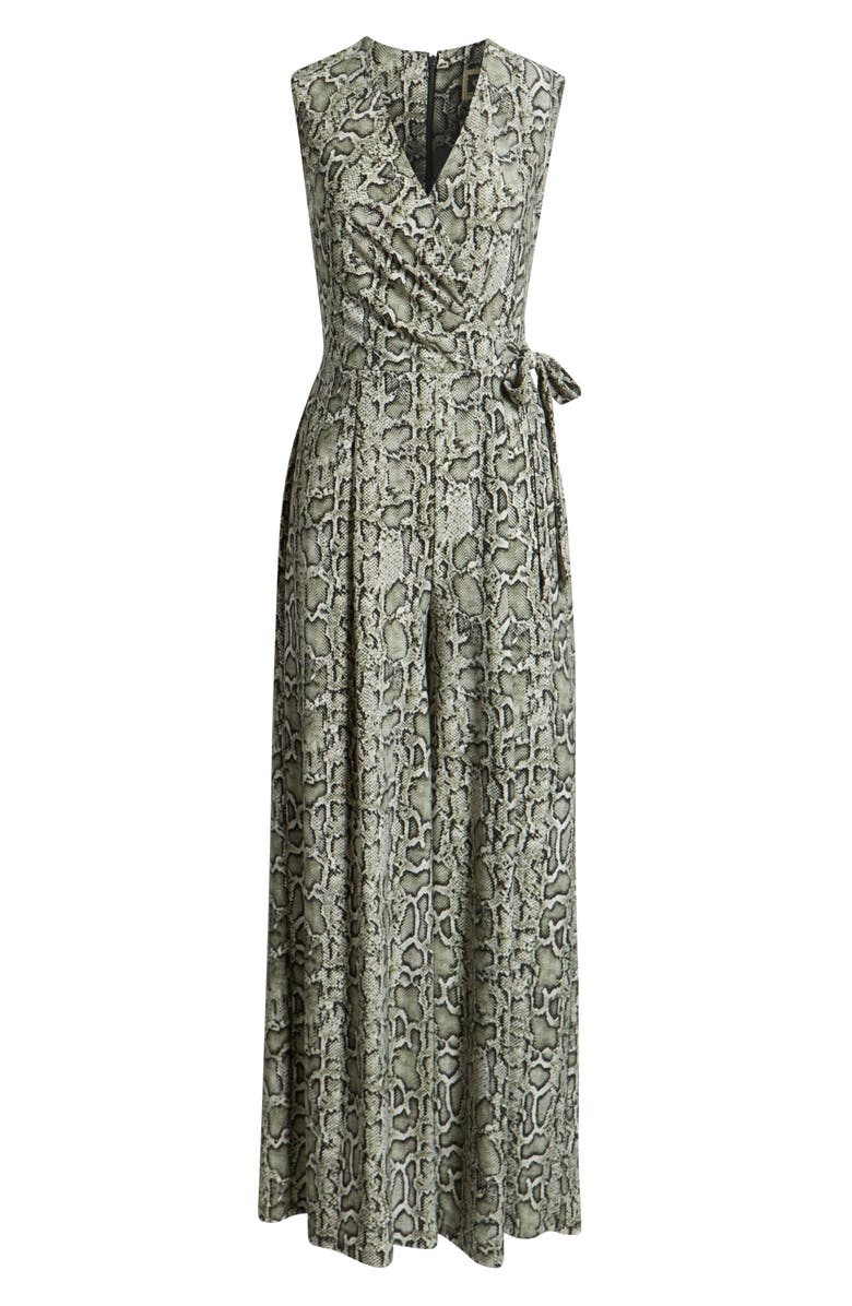 Anne Klein Wrap Bodice Print Jumpsuit, Alternate, color,