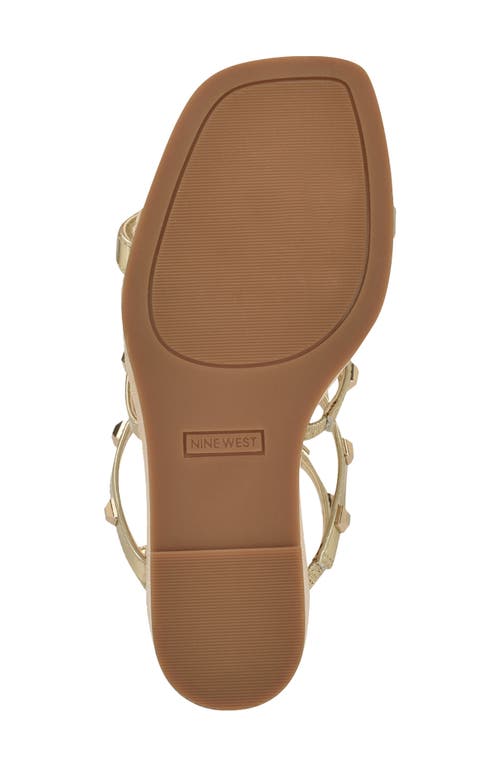 Nine West Sardis Strappy Wedge Sandal In Gold