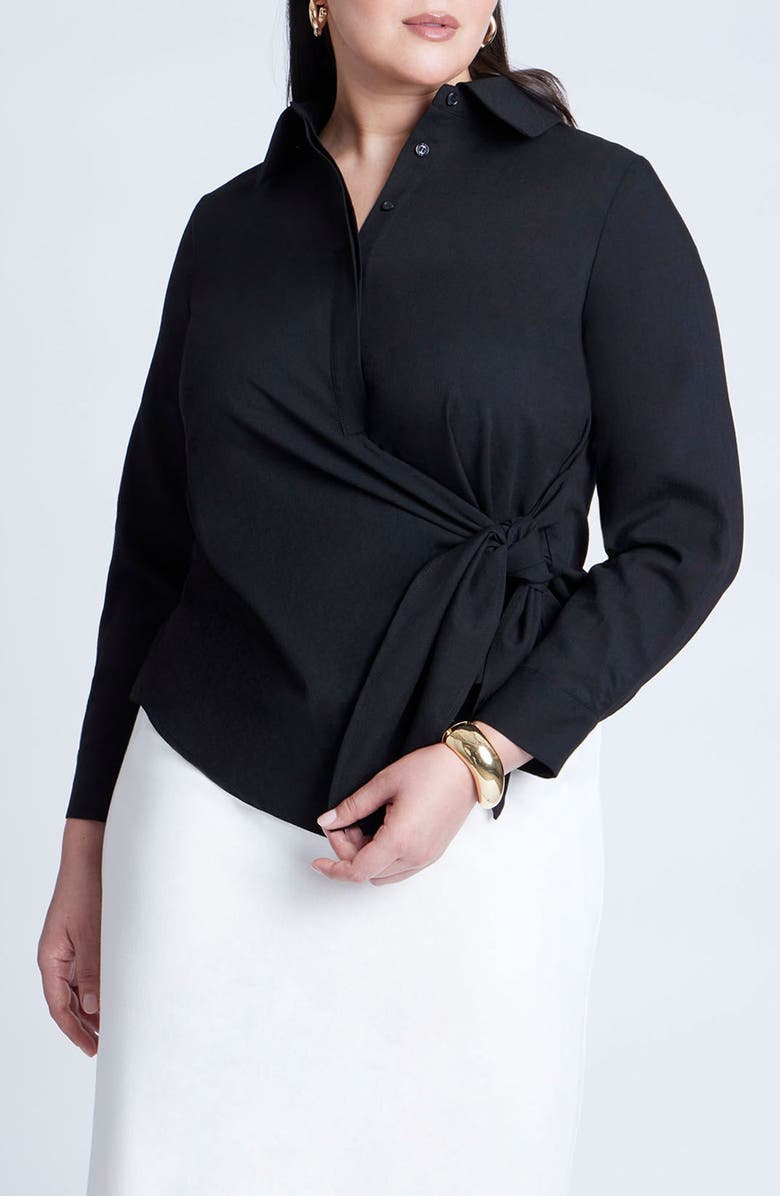 ELOQUII Side Tie Wrap Shirt, Main, color,