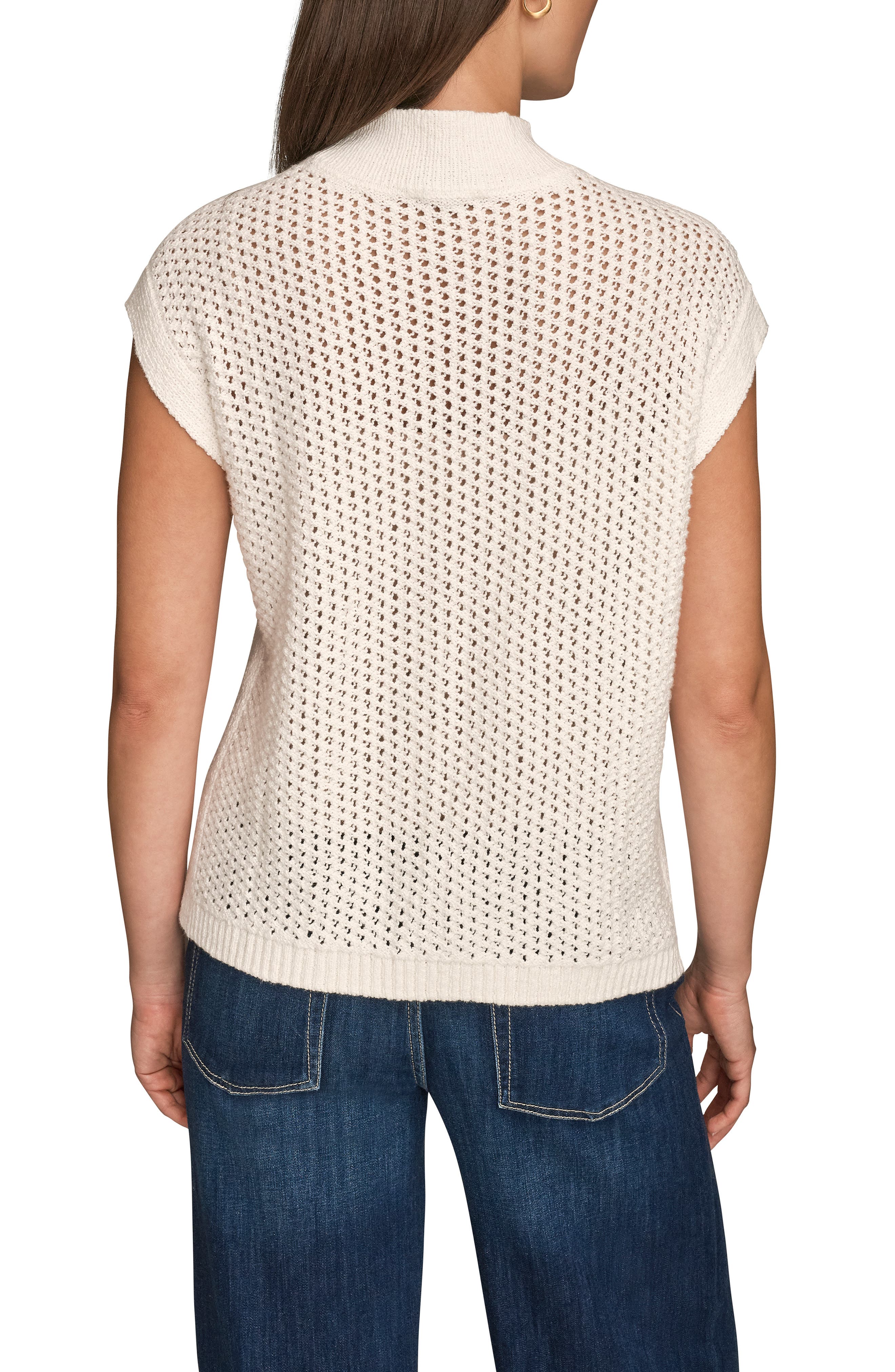 Open Stitch Cap Sleeve Sweater - image 4