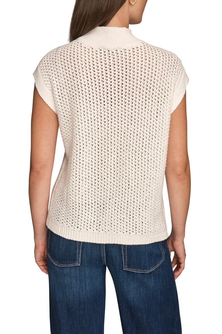 Open Stitch Cap Sleeve Sweater, Alternate, color, CREAM