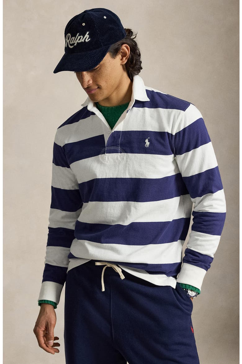 Stripe Long Sleeve Rugby Shirt, Alternate, color, CREAM MULTI