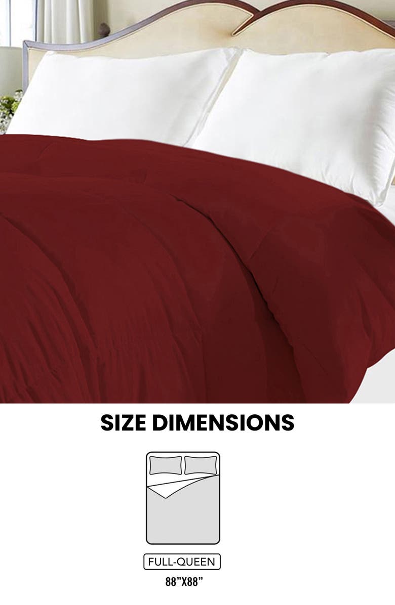 Luxury Home All Seasons Down Alternative Comforter, Alternate, color, Burgundy