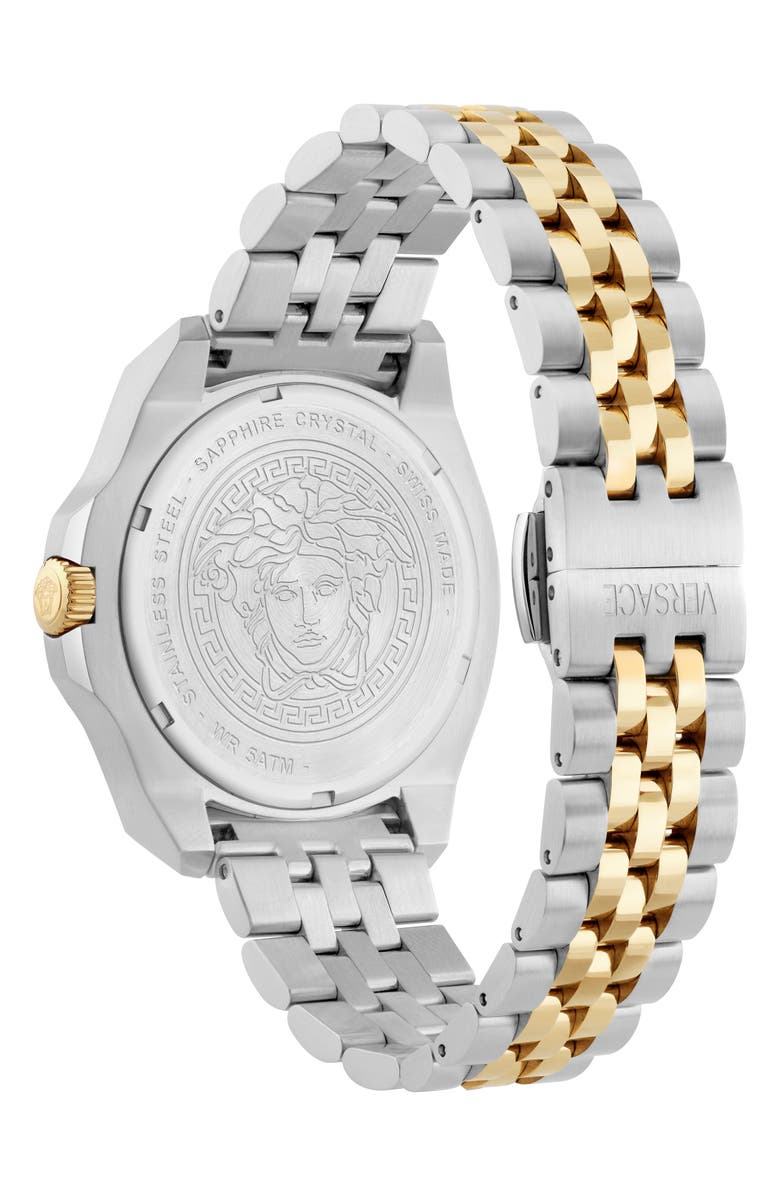 Versace Luxury Bracelet Watch, 44mm, Alternate, color, Blue/ Two Tone