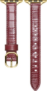 Posh Tech Carmen Skinny Croc Embossed Leather Apple Watch® Watchband