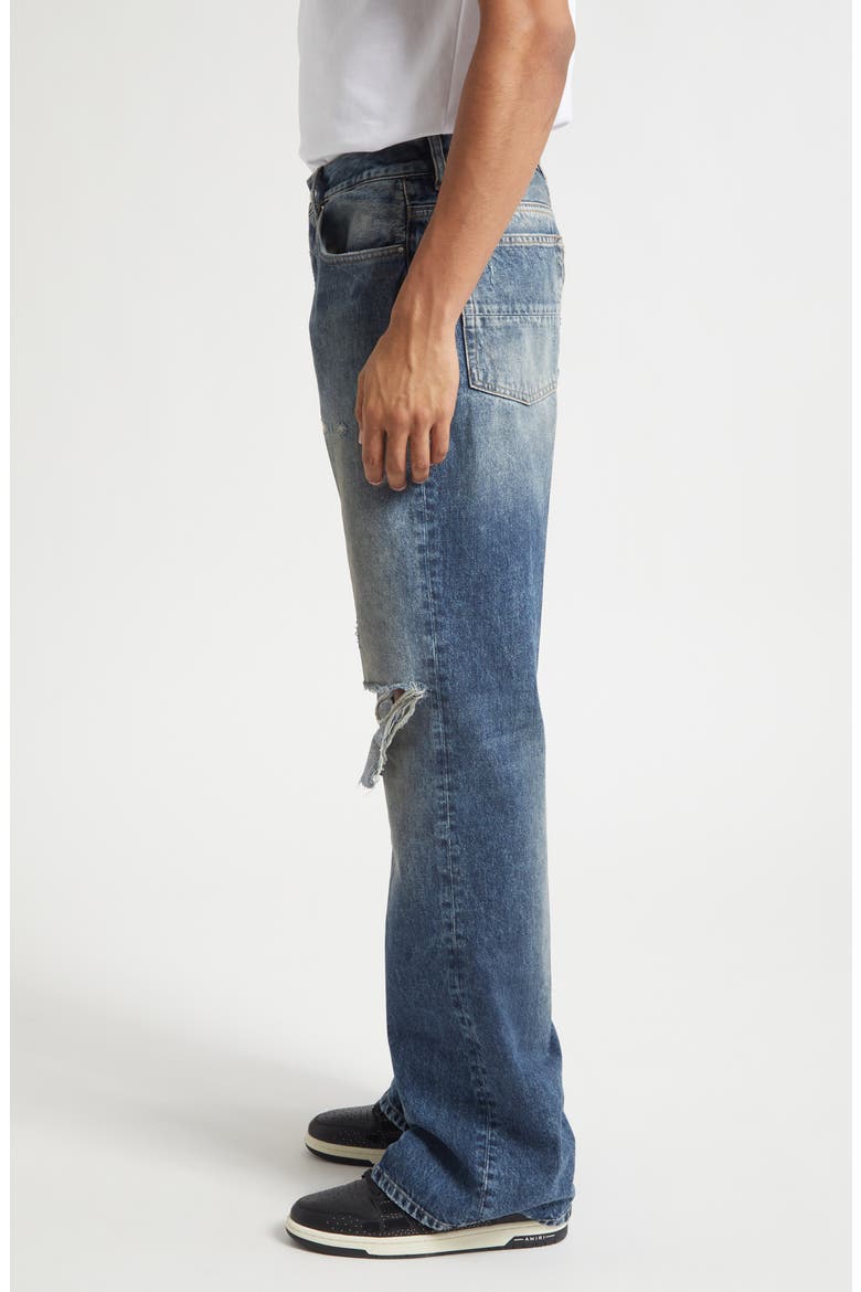 Slashed Straight Leg Jeans, Alternate, color, DENIM LAPIS