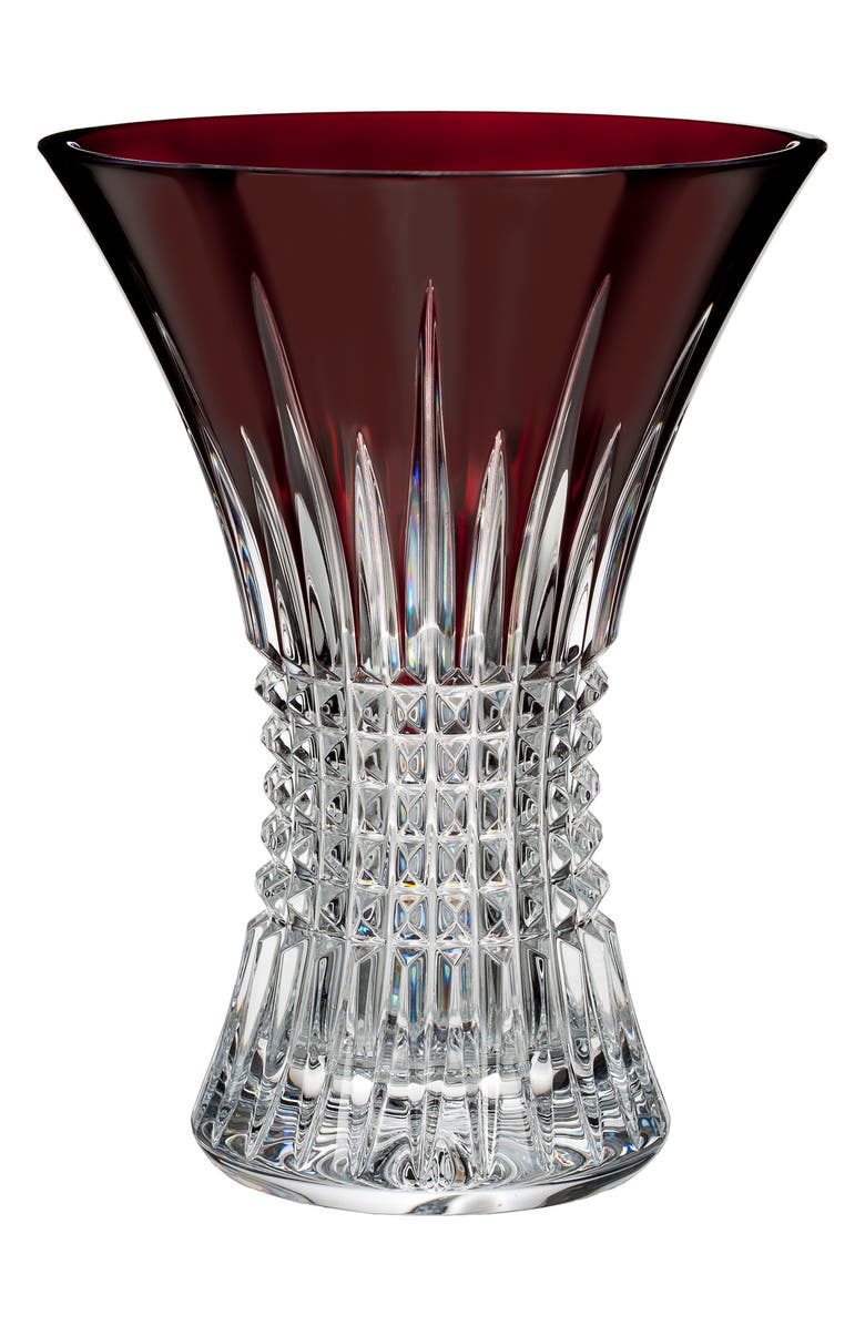 Waterford Lismore Diamond Red Lead Crystal Vase, Main, color,