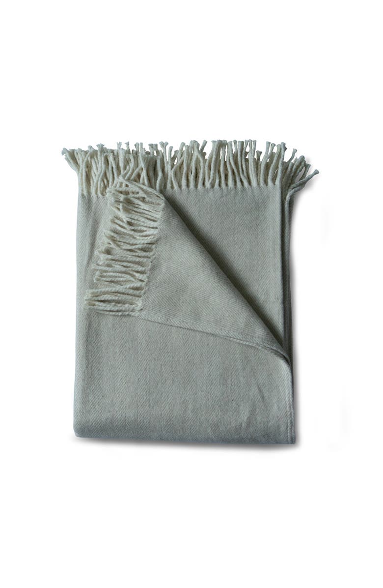 Evangeline 100% Cotton Herringbone Throws, Main, color, Cloud