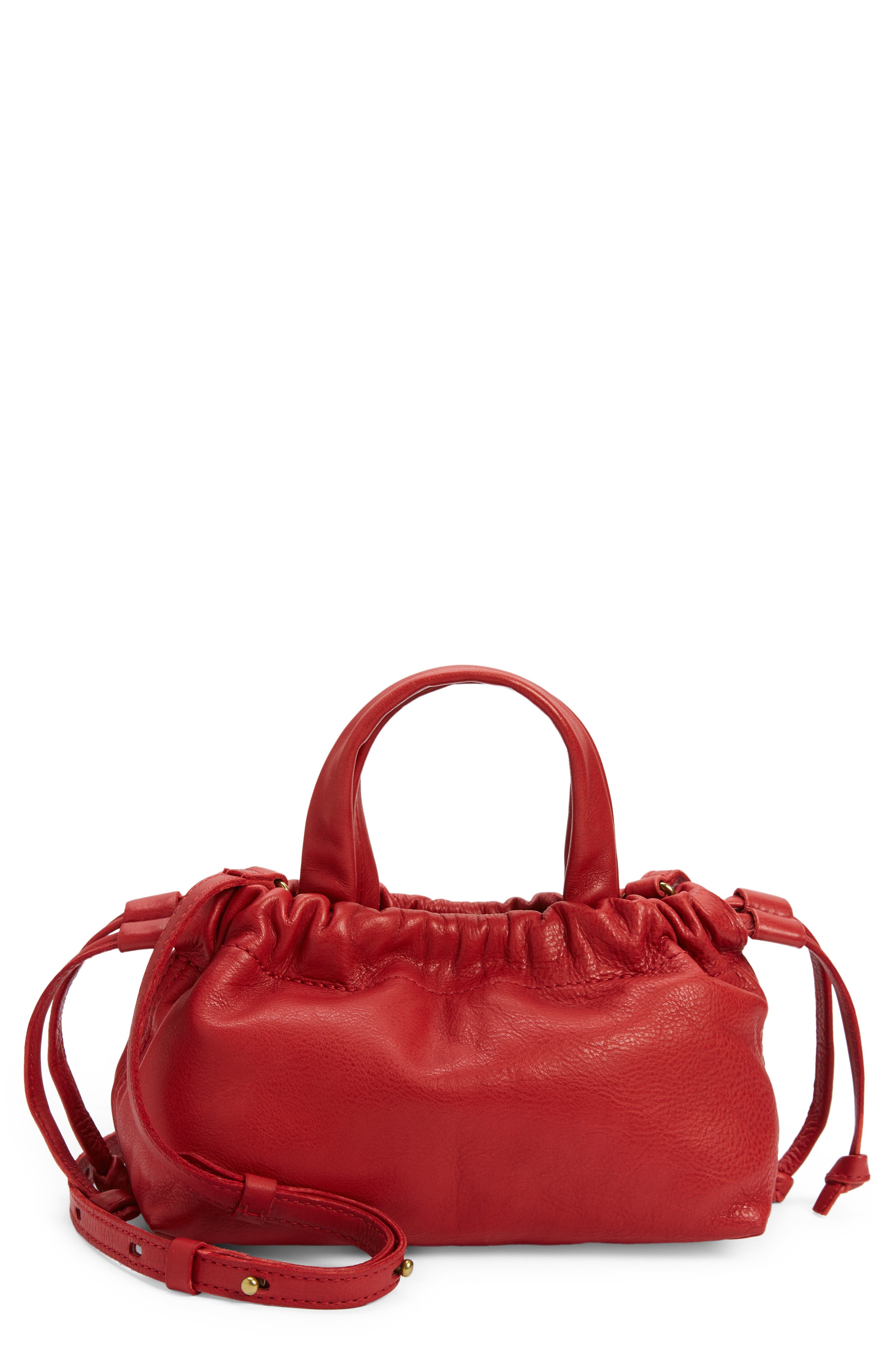 Mini The Piazza Leather Crossbody Bag, Main, color, SCARLET