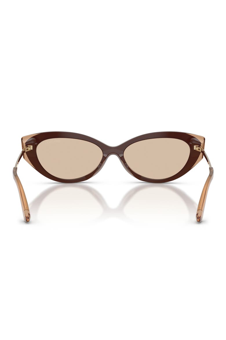 54mm Cat Eye Sunglasses, Alternate, color, BROWN/ TAN / LIGHT BROWN
