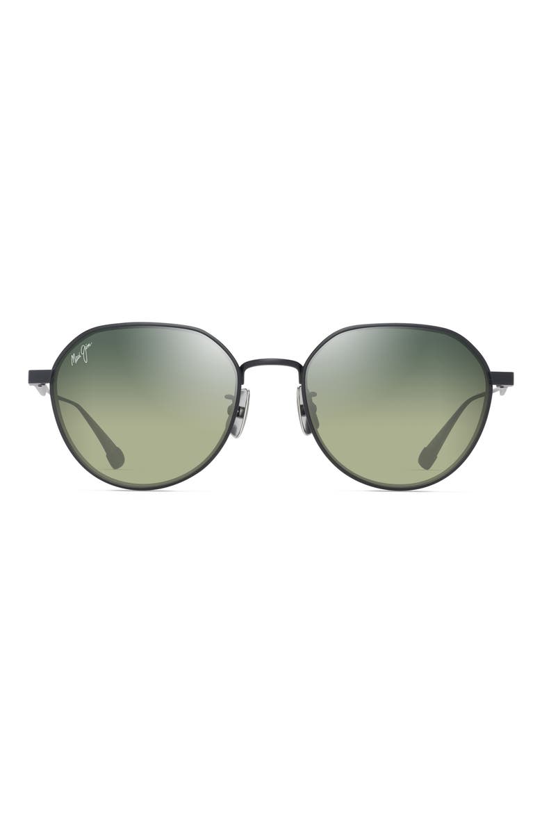 Kaulana 55mm Gradient Polarized Round Sunglasses, Main, color, MATTE BLACK