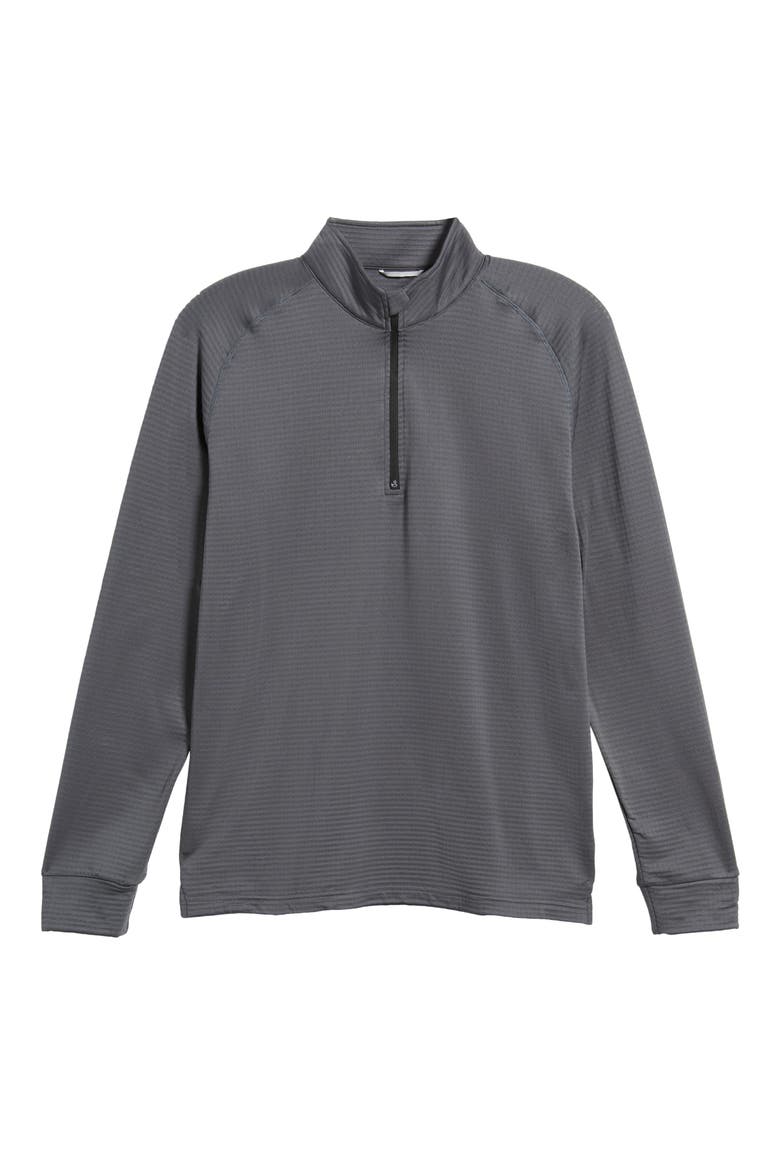 Lukas Quarter Zip Waffle Golf Pullover, Alternate, color, CHARCOAL
