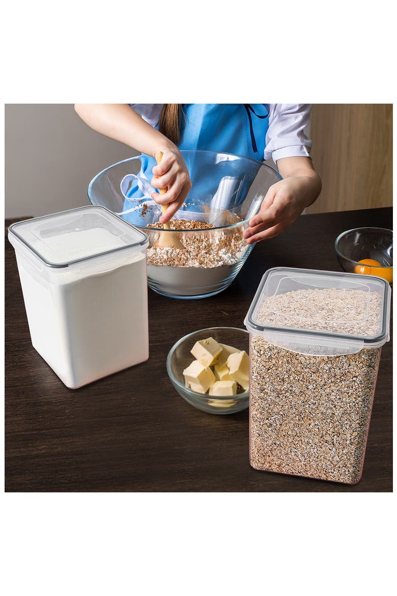 4-Pack Airtight Dry Food Storage Containers, Alternate, color, CLEAR