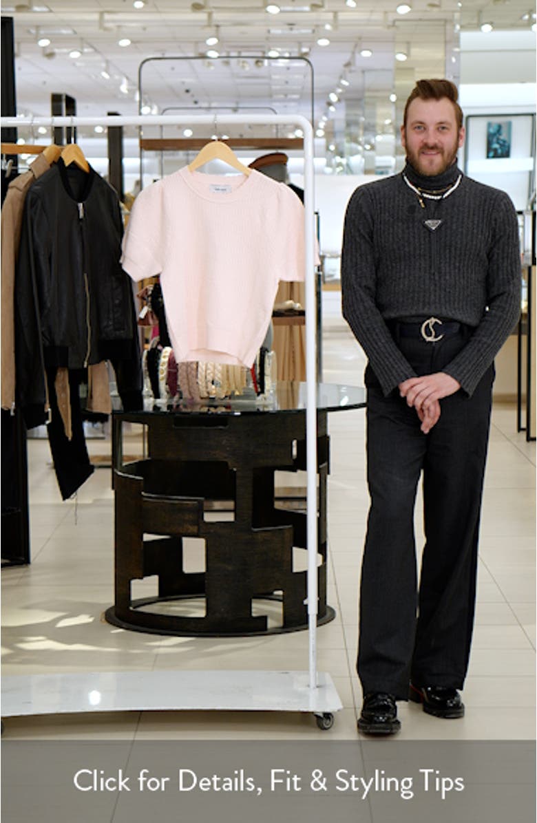 Scalloped Detail Puff Sleeve Cotton Sweater, sales video thumbnail