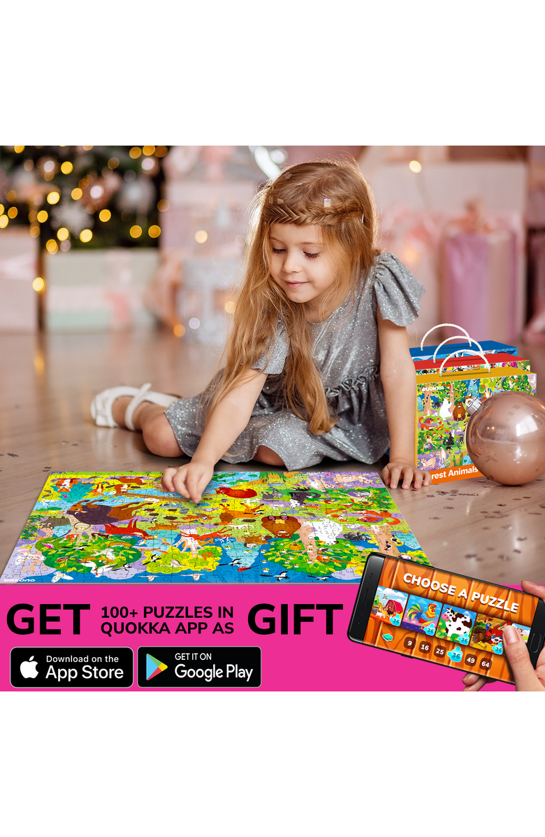 Quokka 3xSet Floor Jigsaw Puzzles for Kids - Unicorn & Princess, Ocean & Forest, Alternate, color, Ocean & Forest