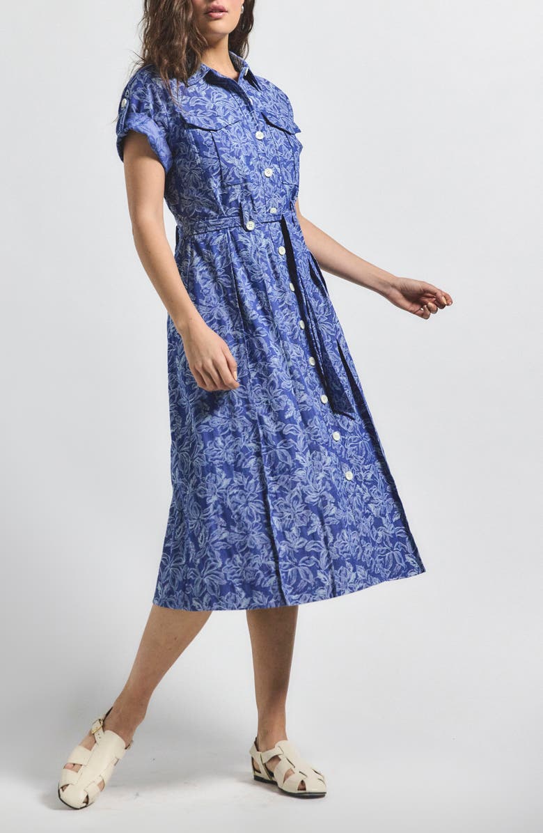 Derek Lam 10 Crosby Gaelle Floral Cotton Blend Shirtdress, Main, color,