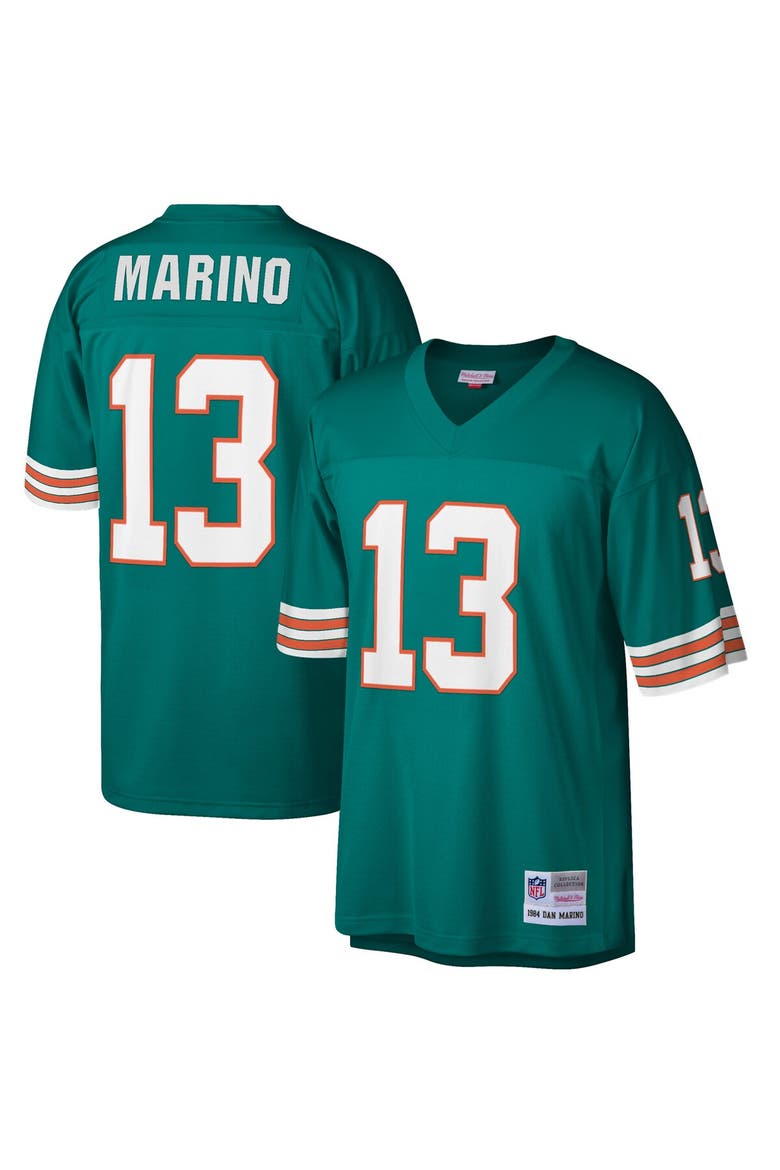 Men's Mitchell & Ness Dan Marino Aqua Miami Dolphins Big & Tall 1984 Retired Player Replica Jersey, Main, color, Aqua
