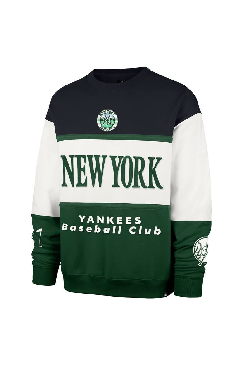 Men's '47  Green New York Yankees Tee Up Maximalist Fleece Sweatshirt, Alternate, color, Green