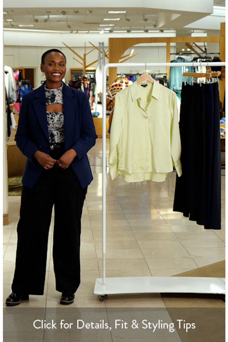 Collared Charmeuse Popover Top video