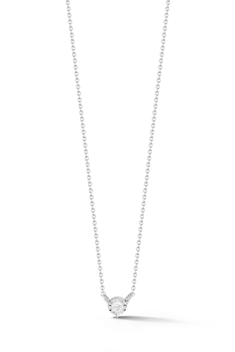 Ava Bea Bezel Diamond Pendant Necklace, Main, color, WHITE GOLD/ DIAMOND