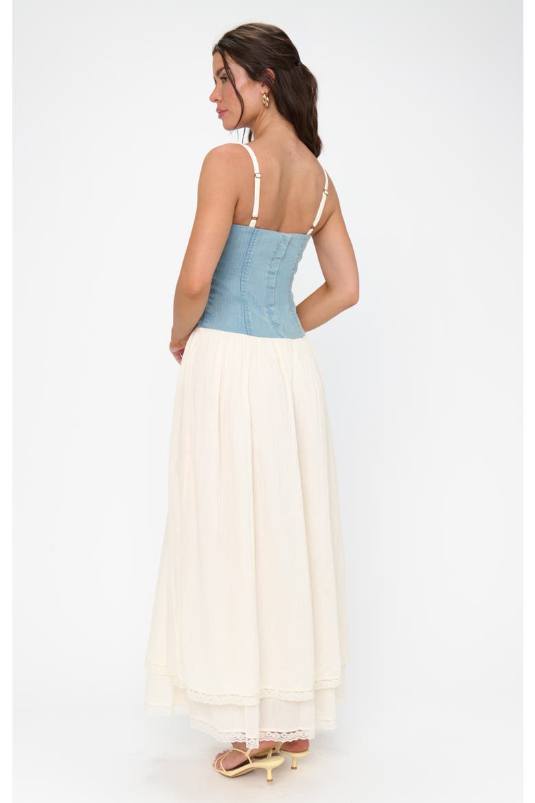 Tiffany Maxi Dress, Alternate, color, Light Indigo With Cream Voile