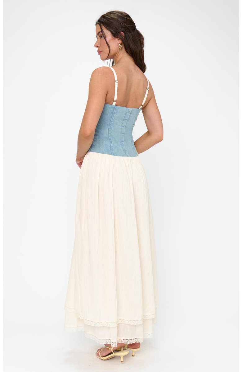 Show Me Your Mumu Tiffany Maxi Dress, Alternate, color, Light Indigo With Cream Voile