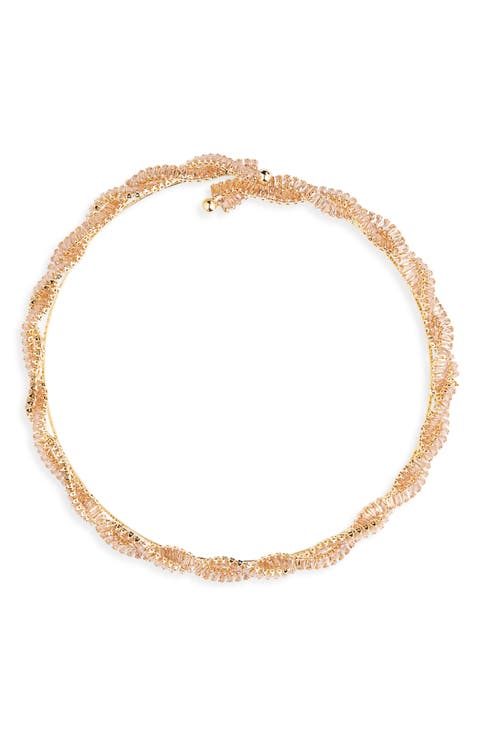 Cubic Zirconia Twisted Choker Necklace