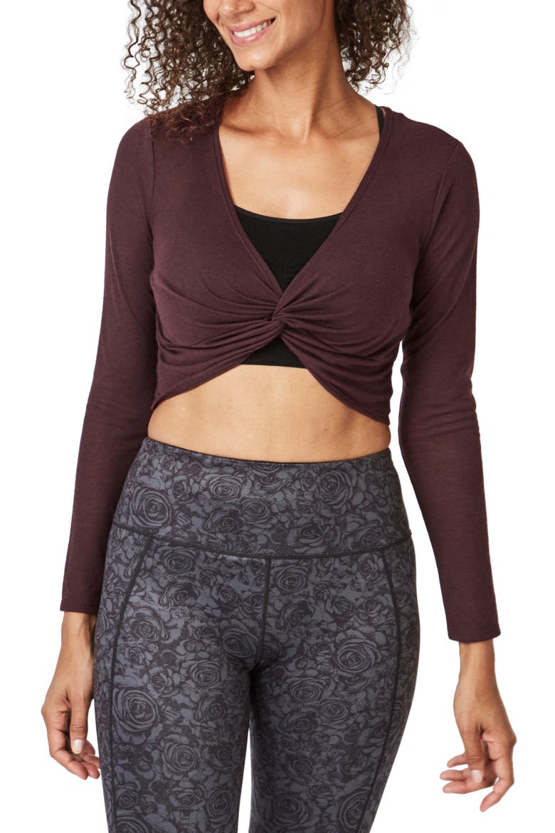 Arc Knot Cropped Top, Main, color, BLACK CHERRY