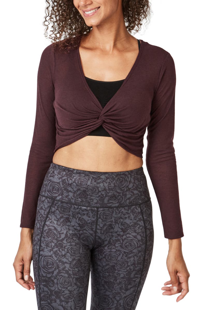 Sweaty Betty Arc Knot Cropped Top, Main, color, 
